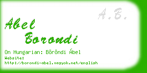 abel borondi business card