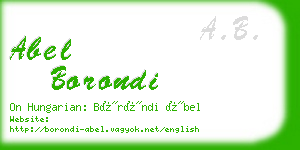 abel borondi business card